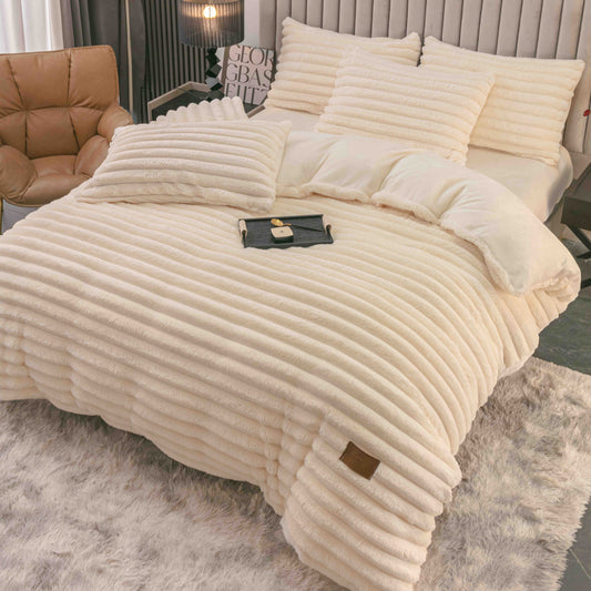 Lenjerie de pat Cocolino - 4 piese | Moale, calduroasa si perfecta pentru sezonul rece | COD 0796-J