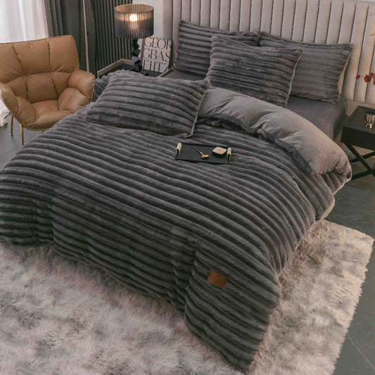 Lenjerie de pat Cocolino - 4 piese | Moale, calduroasa si perfecta pentru sezonul rece | COD 0801-J