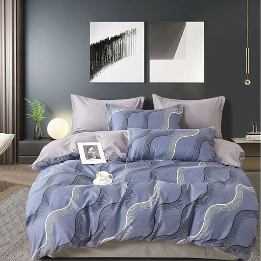 Lenjerie de pat bumbac finet cu elastic – 6 piese: Confort si stil pentru un somn odihnitor | COD 0527-S