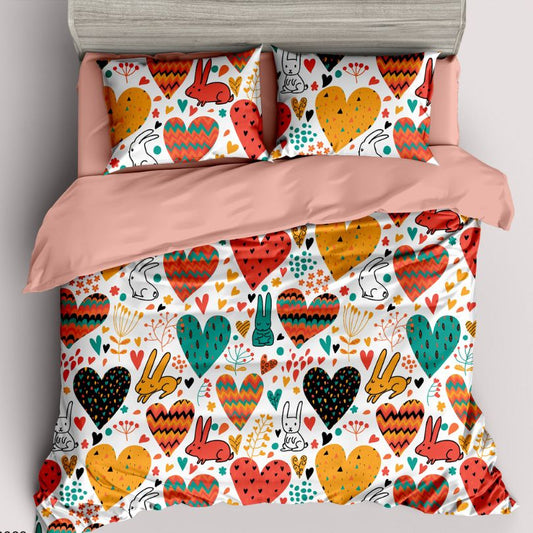 Lenjerie de pat copii, 1 persoana, Bumbac 100% Percal, cu 2 fete, 4 piese, cu elastic | 414-PV