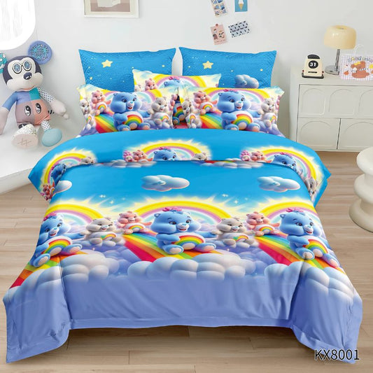 Lenjerie de pat copii, 1 persoana, Finet, fara elastic, 4 piese, 100% bumbac | 0423-PV