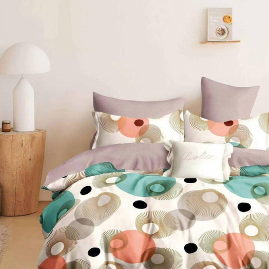 Lenjerie de pat din bumbac finet 6 piese – Model modern si culori vibrante | COD 0006 - CF