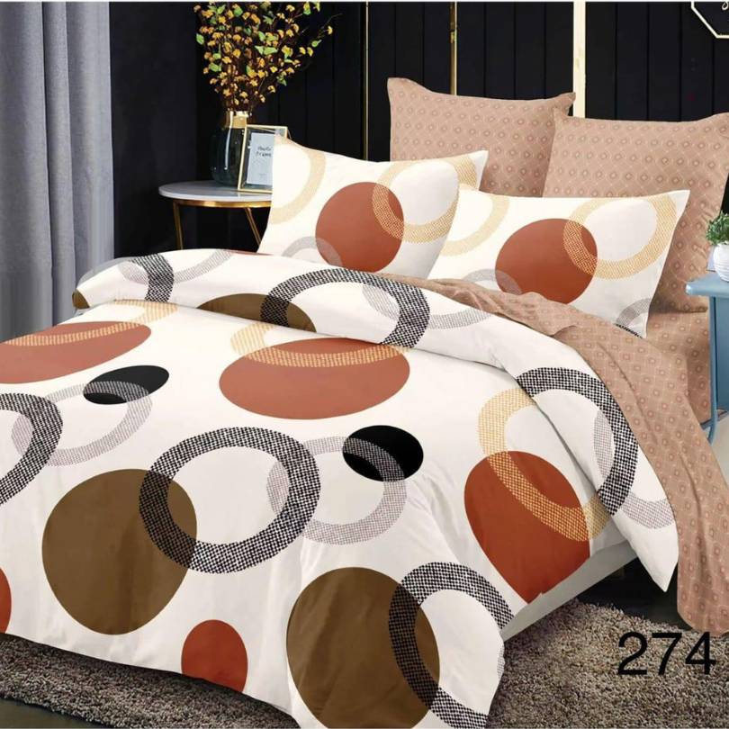 Lenjerie de pat din bumbac finet 6 piese – Model modern si culori vibrante | COD 0021 - CF