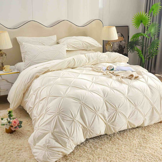 Lenjerie de pat din catifea, 4 piese, ultra fina si eleganta, confort premium | 2430-J