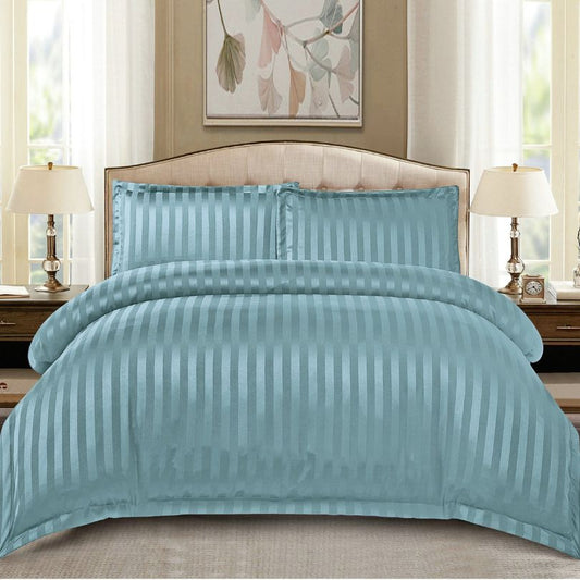 Lenjerie de pat dublu, Damasc Finetat, cu ELASTIC, 4 piese, 100% bumbac | 0182-PV