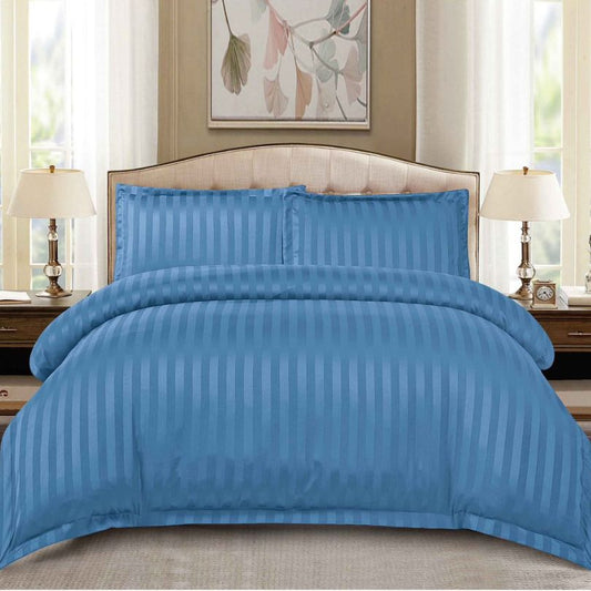 Lenjerie de pat dublu, Damasc Finetat, cu ELASTIC, 4 piese, 100% bumbac | 0185-PV