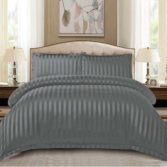 Lenjerie de pat dublu, Damasc Finetat, cu ELASTIC, 4 piese, 100% bumbac | 0196-PV