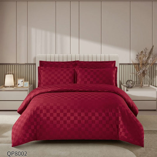 Lenjerie de pat dublu, Damasc Finetat, cu ELASTIC, 4 piese, 100% bumbac | 0198-PV