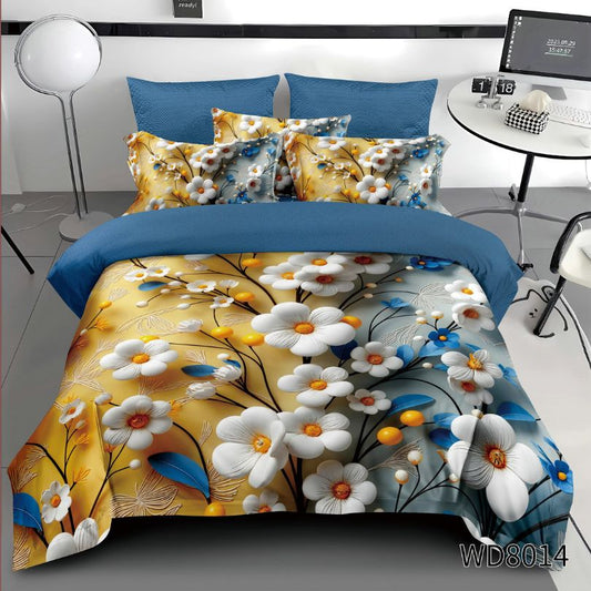 Lenjerie de pat dublu, Finet, 5D Digital Print, cu ELASTIC, 4 piese, 180x200 | 0152-PV