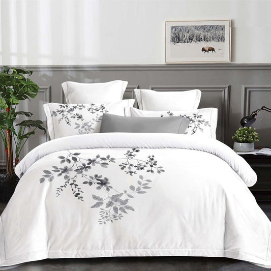 Lenjerie de pat dublu, Finet Fin, cu elastic, 4 piese, 100% bumbac | 0306-PV