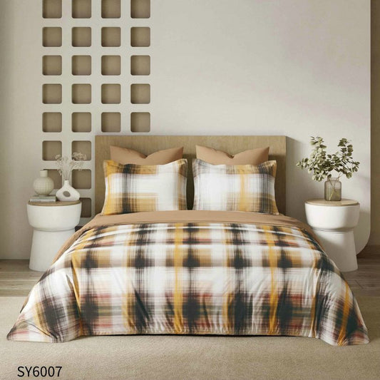 Lenjerie de pat dublu, Finet, cu elastic, 6 piese, Imprimare digitala | 0234-PV