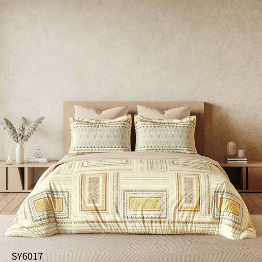 Lenjerie de pat dublu, Finet, cu elastic, 6 piese, Imprimare digitala | 0240-PV