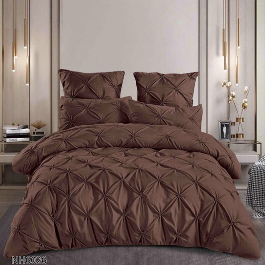 Lenjerie de pat dublu, Finetat, cu elastic, 6 piese, 100% bumbac| 0256-PV