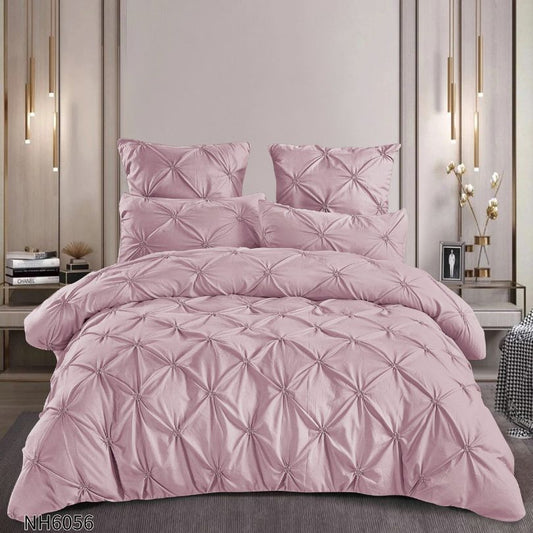 Lenjerie de pat dublu, Finetat, cu elastic, 6 piese, 100% bumbac| 0257-PV