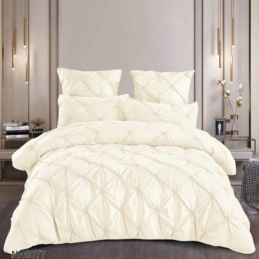 Lenjerie de pat dublu, Finetat, cu elastic, 6 piese, 100% bumbac| 0260-PV