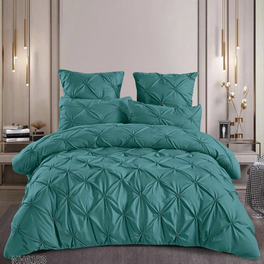 Lenjerie de pat dublu, Finetat, cu elastic, 6 piese, 100% bumbac| 0263-PV