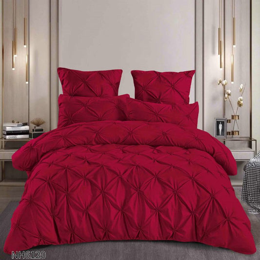 Lenjerie de pat dublu, Finetat, cu elastic, 6 piese, 100% bumbac| 0268-PV