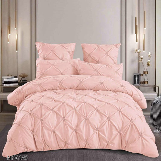 Lenjerie de pat dublu, Finetat, cu elastic, 6 piese, 100% bumbac| 0271-PV