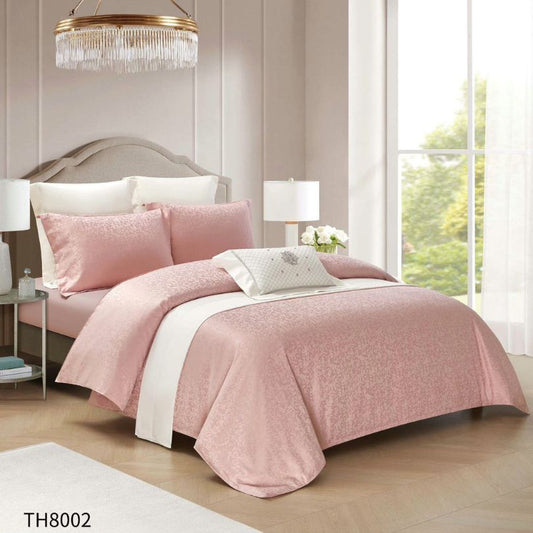 Lenjerie de pat dublu, Jacquard Finetat, cu elastic, 4 piese, 100% bumbac | 0354-PV