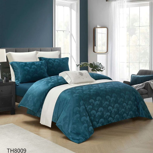 Lenjerie de pat dublu, Jacquard Finetat, cu elastic, 4 piese, 100% bumbac | 0362-PV