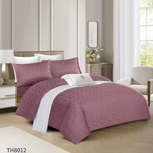 Lenjerie de pat dublu, Jacquard Finetat, cu elastic, 4 piese, 100% bumbac | 0365-PV