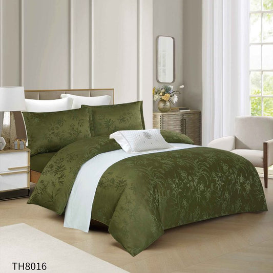 Lenjerie de pat dublu, Jacquard Finetat, cu elastic, 4 piese, 100% bumbac | 0369-PV