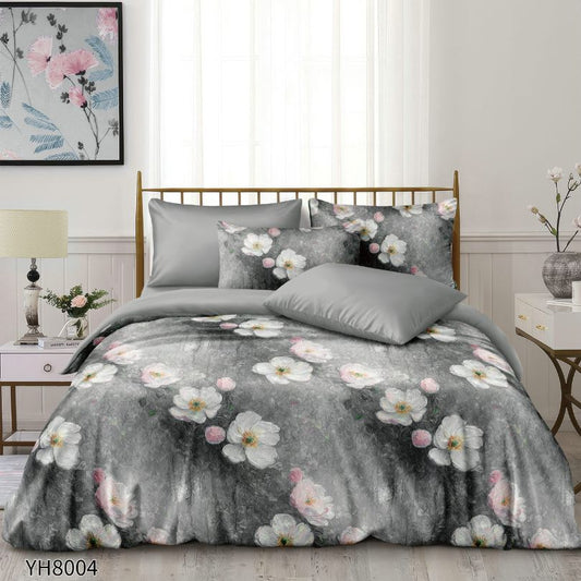 Lenjerie de pat dublu, Satin Extra Fin, cu elastic, 4 piese, 100% bumbac | 0319-PV