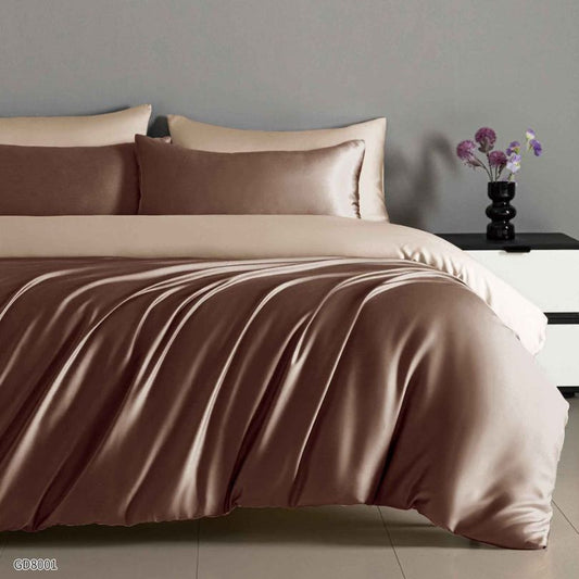 Lenjerie de pat dublu, Satin Extra Fin, cu elastic, 4 piese, 100% bumbac | 0446-PV