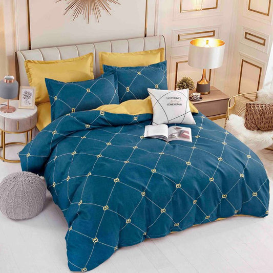 Lenjerie de pat finet, 6 piese, confort absolut si aspect elegant pentru dormitor| 2146-J