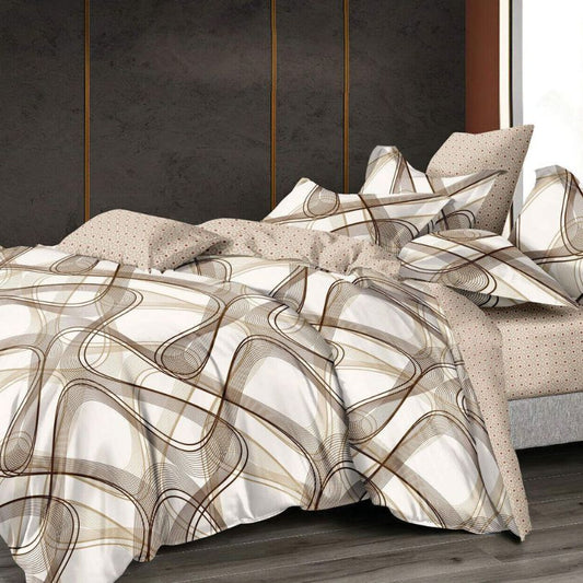 Lenjerie de pat finet 6 piese, eleganta, atingere catifelata si stil modern | 1402-SEP
