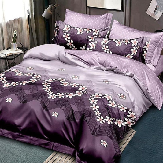 Lenjerie de pat finet 6 piese, eleganta, atingere catifelata si stil modern | 1503-SEP