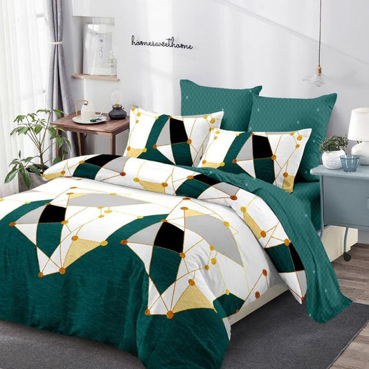 Lenjerie de pat finet cu elastic, 6 piese, ultra moale și modernă | 3936-CV