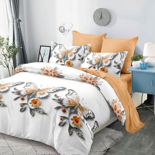 Lenjerie de pat finet cu elastic, 6 piese, ultra moale și modernă | 3940-CV