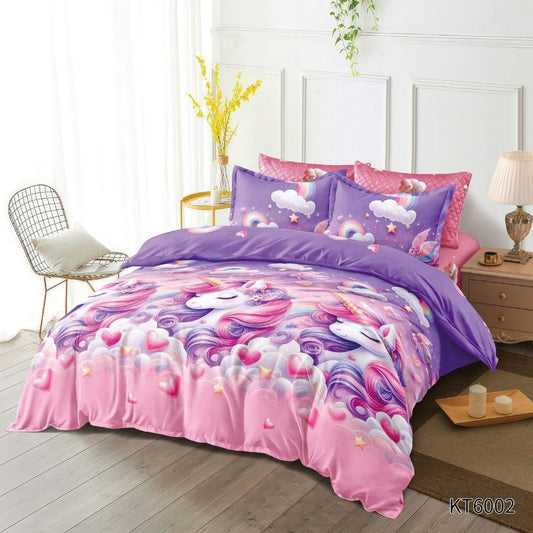 Lenjerie de pat pentru copii, Finet, 6 piese, cu ELASTIC, 100% bumbac | 0073-PV