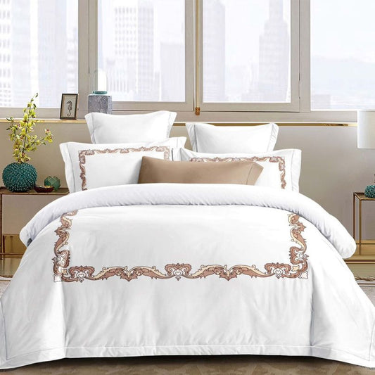 Lenjerie pat dublu, Finet Fin, cu elastic, 4 piese, 100% bumbac | 0304-PV