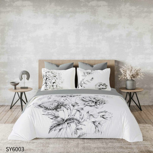 Lenjerie pat dublu, Finet, cu elastic, 6 piese, Imprimare digitala | 0231-PV