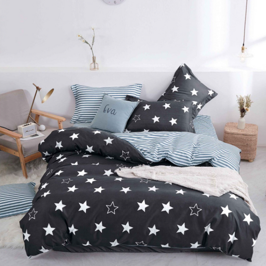 Set lenjerie de pat bumbac satinat 4 piese – Design rafinat și textură delicată, Cod 0021-S