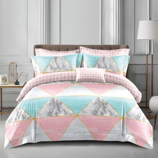 Set lenjerie de pat bumbac satinat 4 piese – Design rafinat și textură delicată, Cod 0040-S