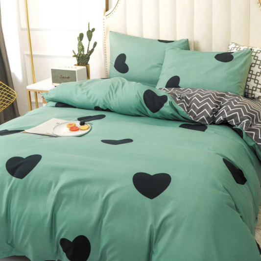 Set lenjerie de pat bumbac satinat 4 piese – Design rafinat și textura delicata, Cod 0060-S