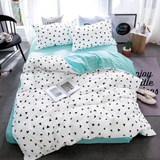 Set lenjerie de pat bumbac satinat 4 piese – Design rafinat și textura delicata, Cod 0063-SSet lenjerie de pat bumbac satinat 4 piese – Design rafinat și textură delicată, Cod 0063-S