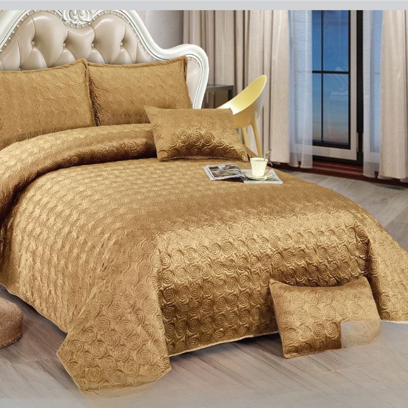 Cuvertura de Pat Catifea – 5 Piese pentru Eleganta si Confort | COD 0022-CF