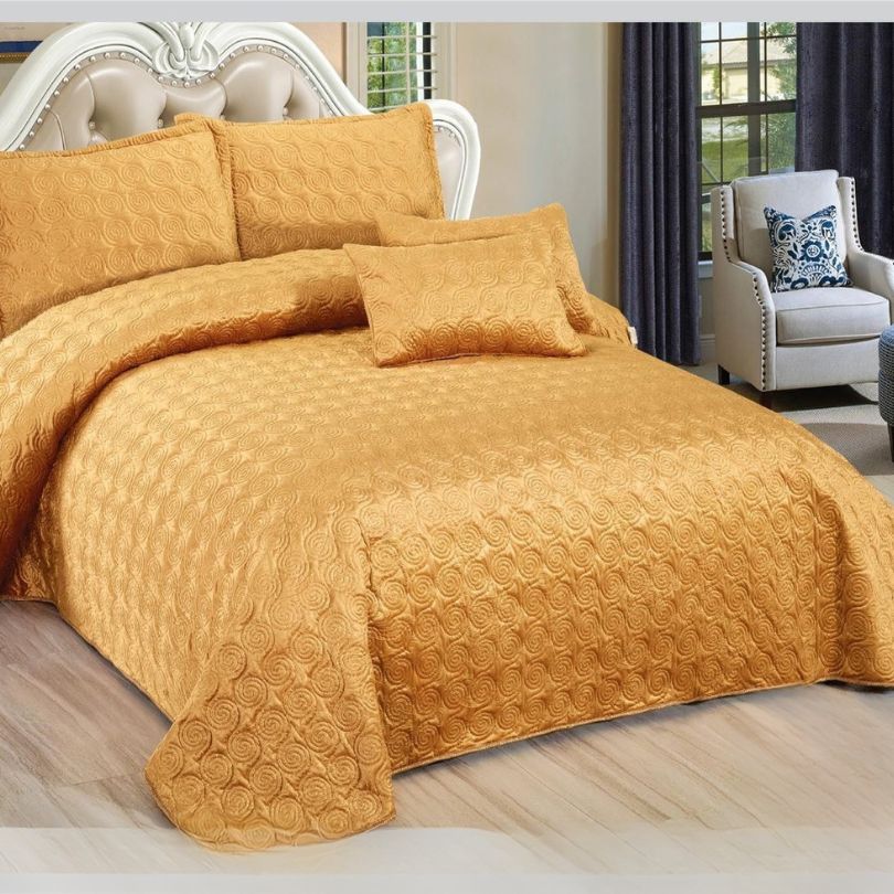 Cuvertura de Pat Catifea – 5 Piese pentru Eleganta si Confort | COD 0030-CF