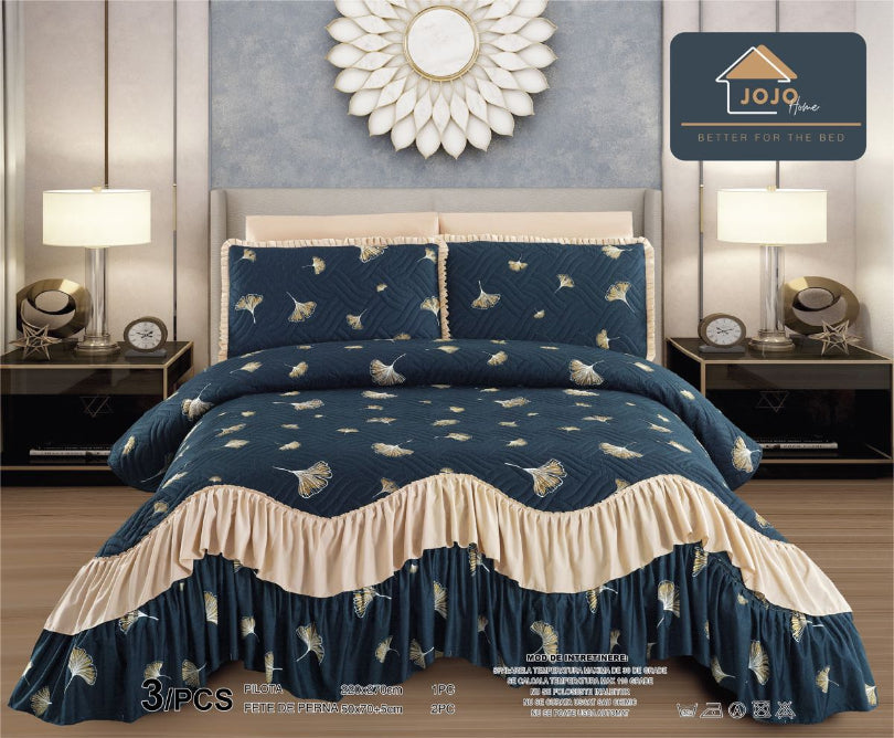 Cuvertura de pat finet – Set complet 3 piese pentru un dormitor elegant si confortabil | COD 1014-J