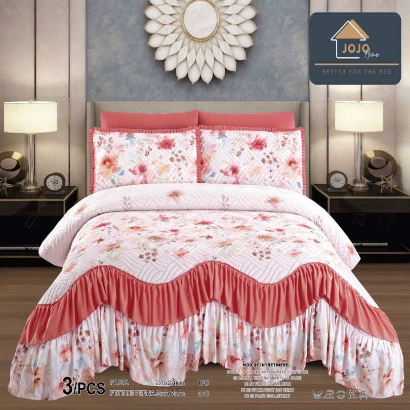 Cuvertura de pat finet – Set complet 3 piese pentru un dormitor elegant si confortabil | COD 1020-J