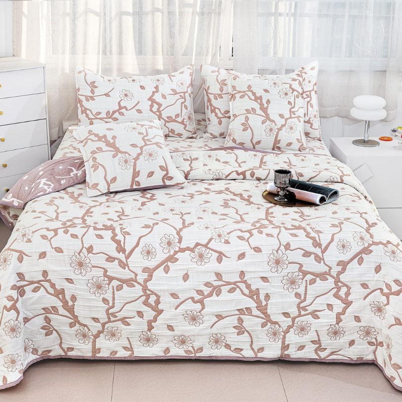 Cuvertura din bumbac cu In 5 piese – eleganta naturala pentru dormitorul tau | COD 0011-CM