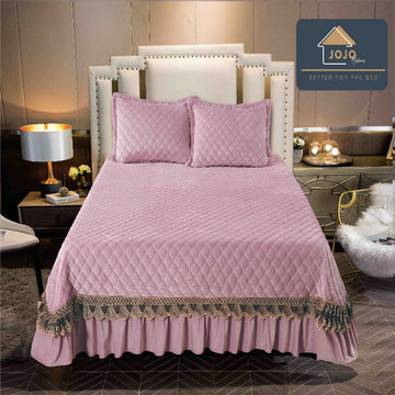 Cuvertura pat din Catifea - Set 3 Piese | Confort si Eleganta pentru Dormitor | COD 1023-J