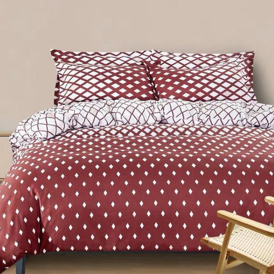 Set lenjerie de pat bumbac satinat 4 piese – Design rafinat și textura delicata, Cod 0899-S