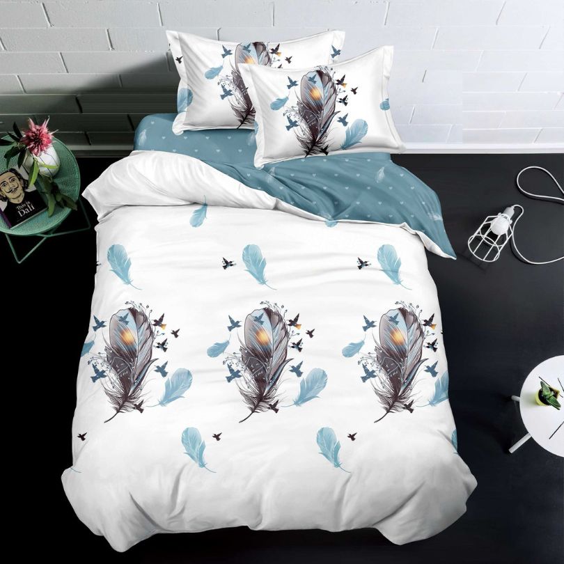 Lenjerie de Pat Bumbac Finet 1 Persoana – 4 Piese. Confort Premium si Design Modern | COD 1213-S