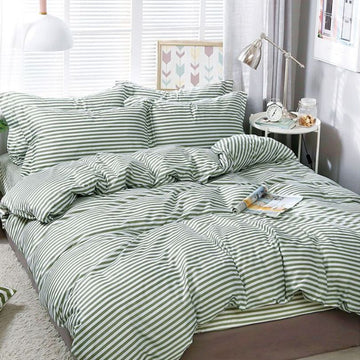 Lenjerie de Pat Bumbac Satinat cu Elastic – 4 Piese | Confort si Eleganta | COD 1248 - S