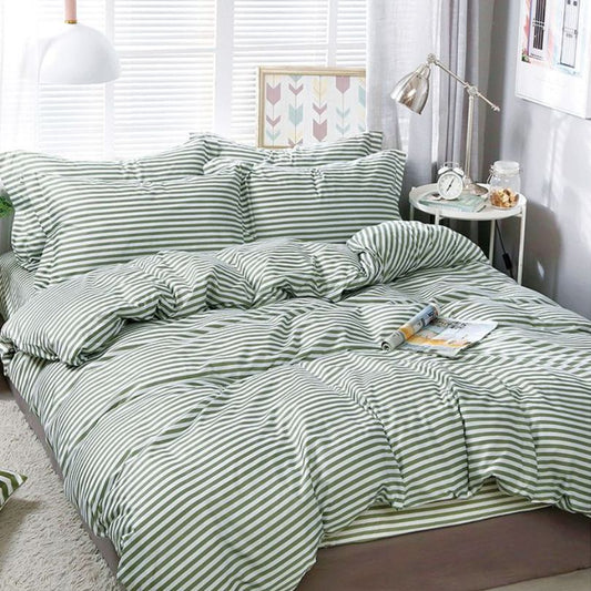 Lenjerie de Pat Bumbac Satinat cu Elastic – 4 Piese | Confort si Eleganta | COD 1248 - S